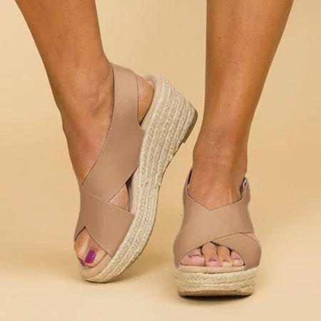 Gabriela – Keilsandalen mit elastischen Riemchen für Damen