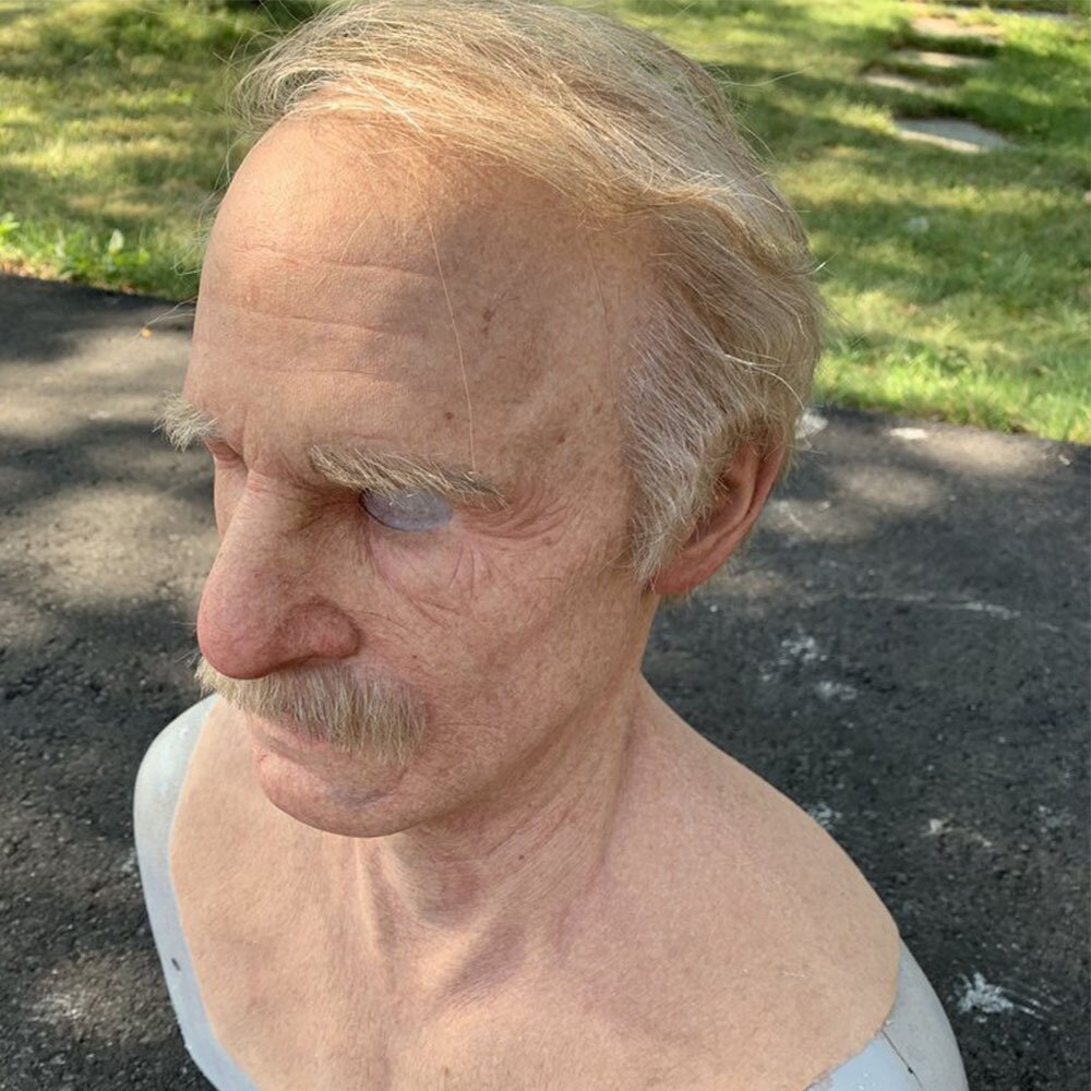 ElderMorph™ - Hyperrealistische Old-Man-Maske mit beweglichem Mund
