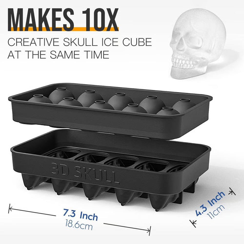 BrewBones™ – Realistischer 3D-Totenkopf-Eiswürfel