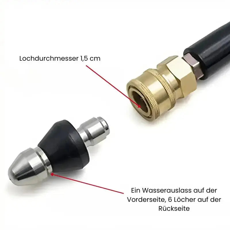 Rohrreiniger-Düse für Hochdruckreiniger – Verstopfungen in Sekunden beseitigen