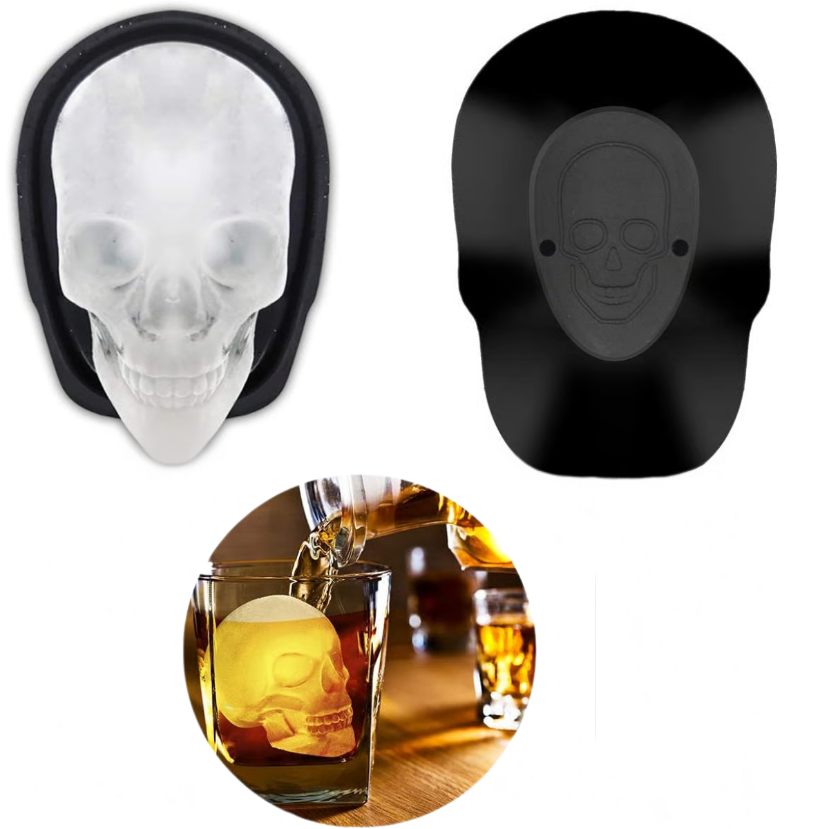 BrewBones™ – Realistischer 3D-Totenkopf-Eiswürfel