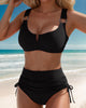 Ioana - Hoog uitgesneden damesbikini met v-detail en brede bandjes