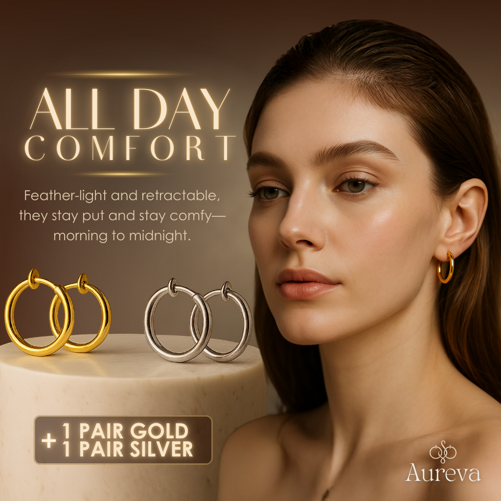 (1+1 GRATIS) | Aureva™ – Komfortable Ohrringe mit einziehbarem Verschluss