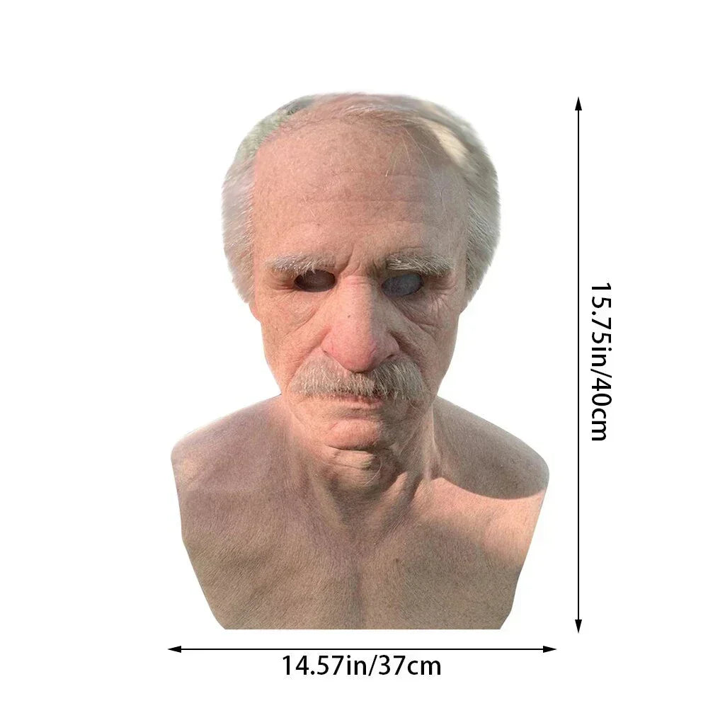ElderMorph™ - Hyperrealistische Old-Man-Maske mit beweglichem Mund