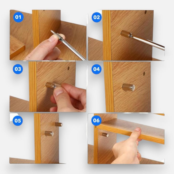 Selbstschneidende Regalstütze™ – Regal Stabilisierung