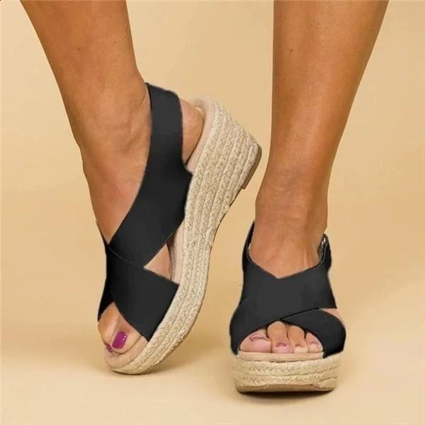 Gabriela – Keilsandalen mit elastischen Riemchen für Damen