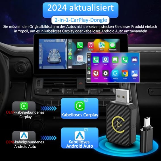 Kabelloser CarPlay- und Android Auto-Adapter