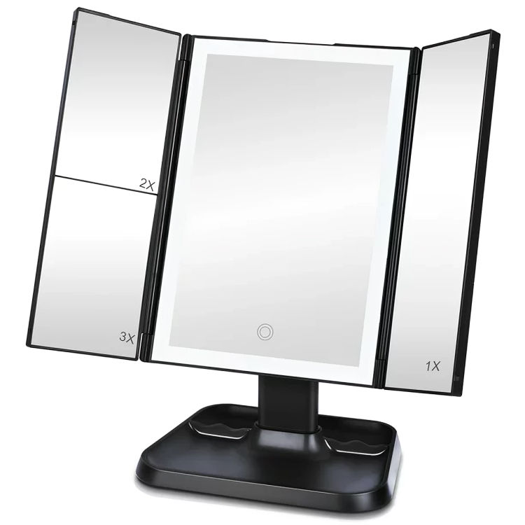 LuxeMirror™ | Dreifach gefalteter LED-Schminkspiegel