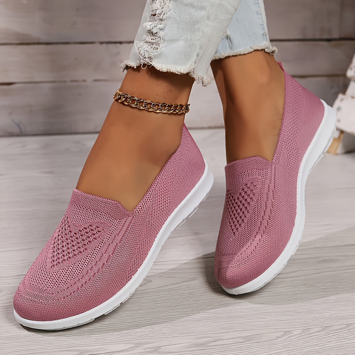Susanne – Slip-On-Sneaker mit Herzmuster und Komfortsohle
