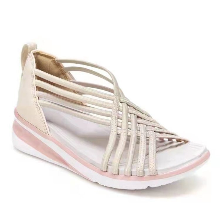 Ivana | Damen Keilsandalen mit Riemchendesign