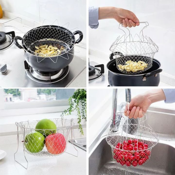 1+1 Gratis | Strainbasket | Ausziehbarer Edelstahl-Siebkorb für Frittieren & Abtropfen