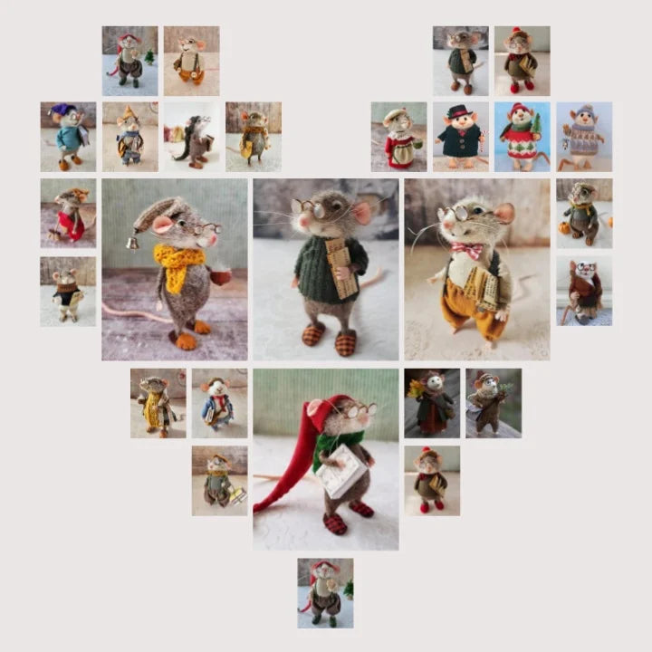 WhiskerWool™ – Handgefertigte, nadelfilzte Maus