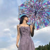 Automatischer Regenschirm – Vintage-Design mit Buntglas und Windschutz