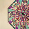 Automatischer Regenschirm – Vintage-Design mit Buntglas und Windschutz
