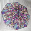 Automatischer Regenschirm – Vintage-Design mit Buntglas und Windschutz