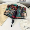 Automatischer Regenschirm – Vintage-Design mit Buntglas und Windschutz