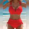 Ioana - Hoog uitgesneden damesbikini met v-detail en brede bandjes
