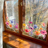 Fensterdeko mit doppelseitigem Blumendruck | 1+1 Gratis