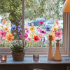 Fensterdeko mit doppelseitigem Blumendruck | 1+1 Gratis