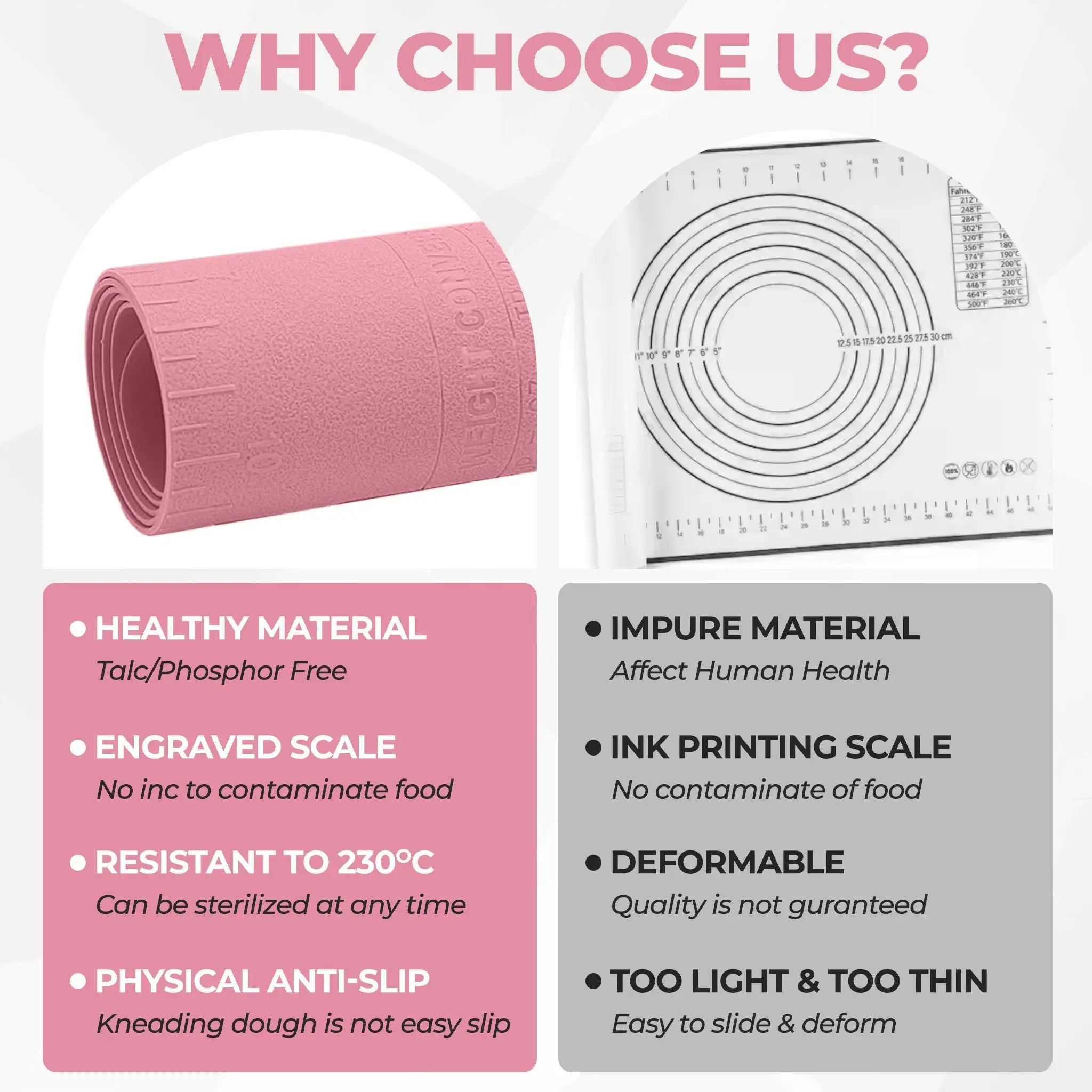 50% RABATT | KneadEase™ | XL Silikon-Küchenmatte 60×40 cm