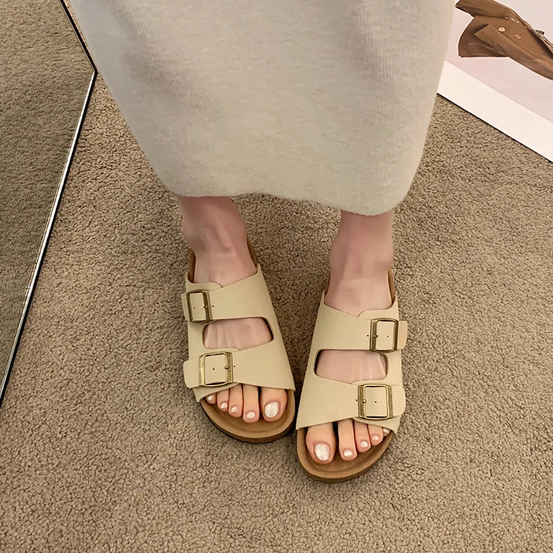 Laura™ - Modische Flache Ledersandalen