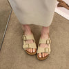 Laura™ - Modische Flache Ledersandalen