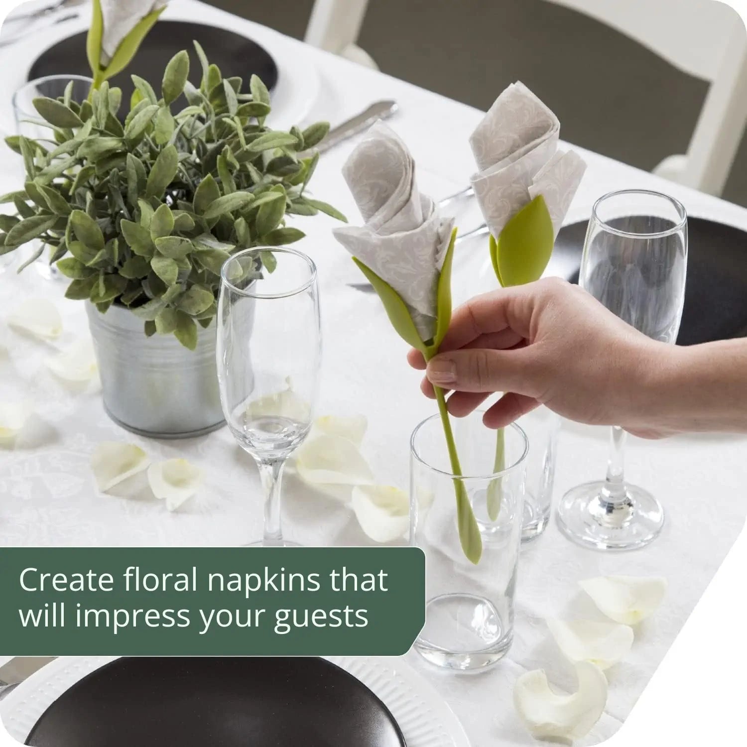 Florenza™ – Servietten stilvoll zu Blumen rollen (2 Stück)