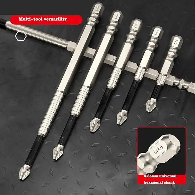 Magnetische Bit-Aufsätze – Rutschfeste Kreuzschlitz Bits für Akkuschrauber 1 Set (6 Stück)