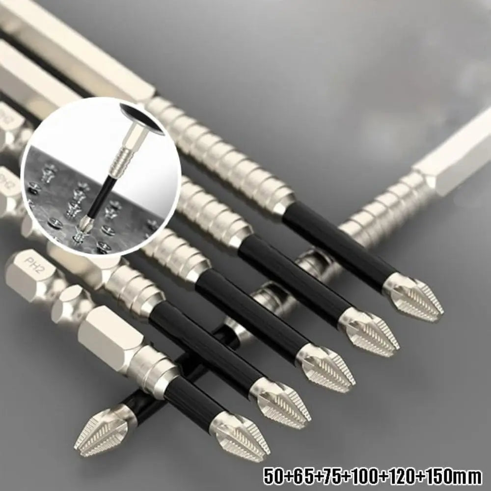 Magnetische Bit-Aufsätze – Rutschfeste Kreuzschlitz Bits für Akkuschrauber 1 Set (6 Stück)