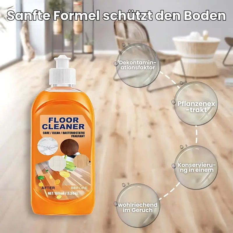 Leistungsstarker Bodenreiniger – Entfernt Flecken & Bakterien auf Holz & Fliesen