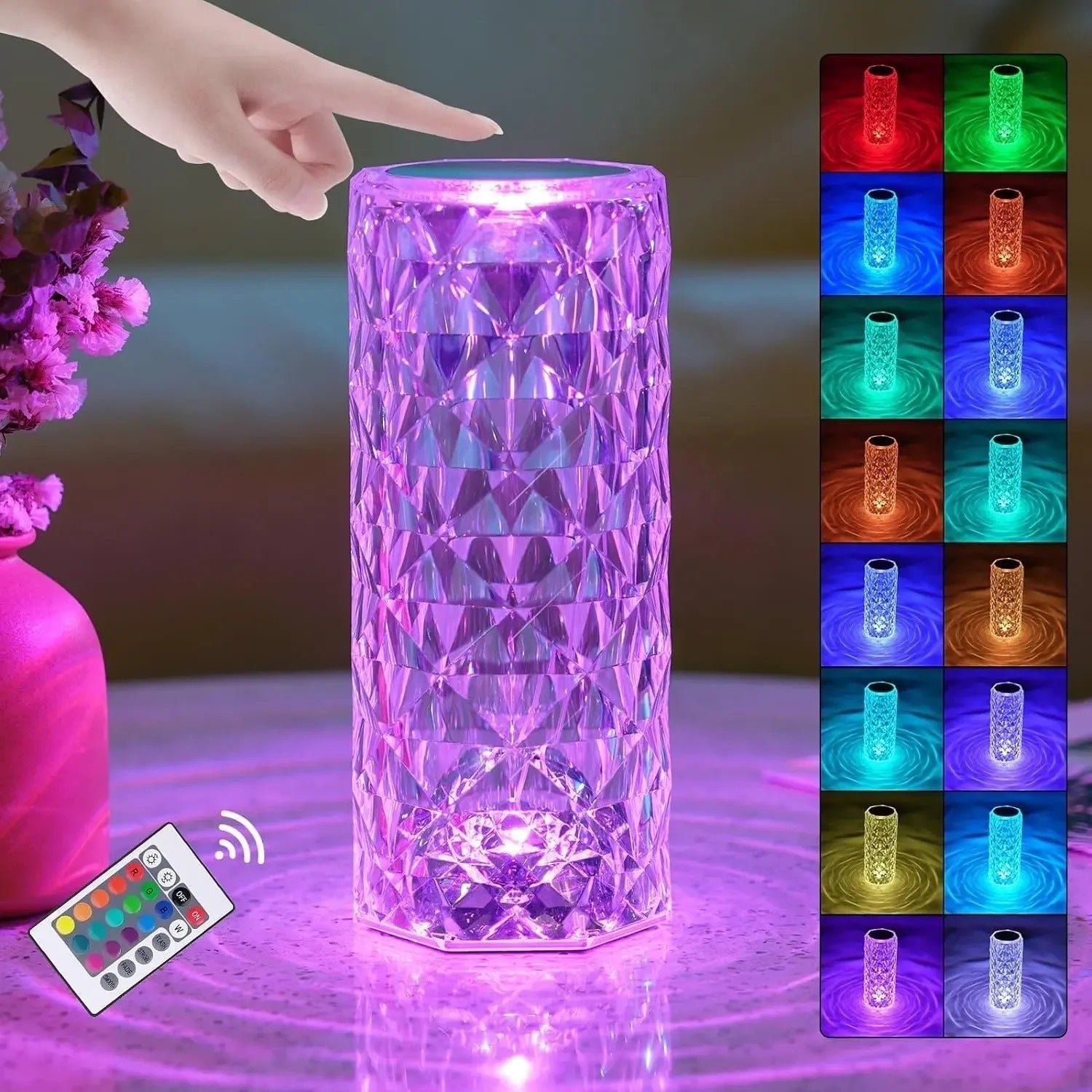 LumiRose™ – 3D-Kristalllampe mit 16 Farben