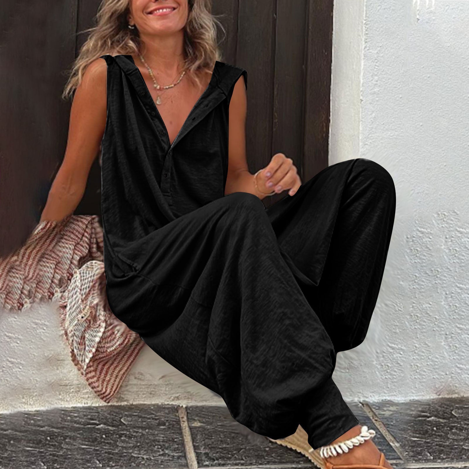 Lieke – Bequemer ärmelloser Jumpsuit für Damen