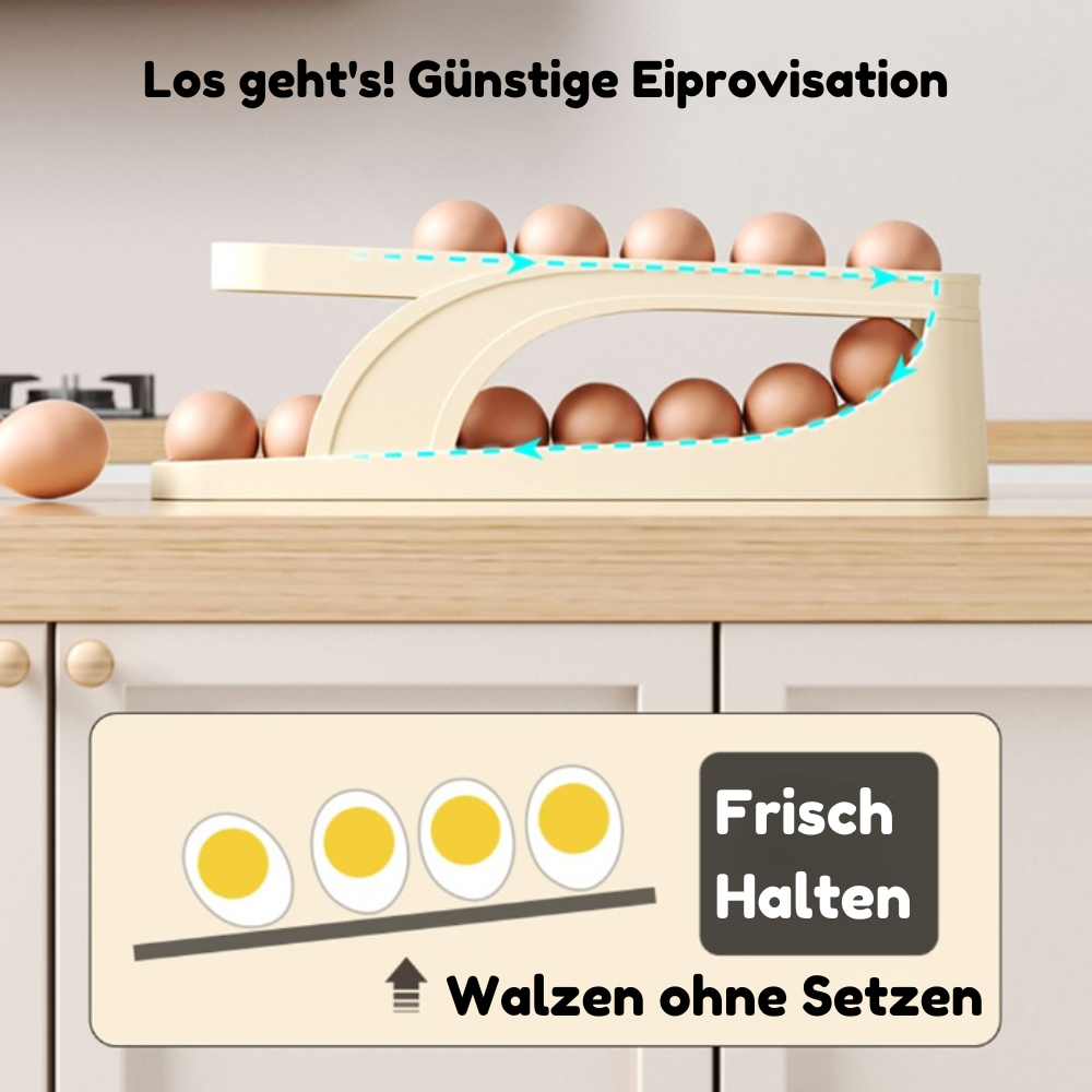 1+1 GRATIS | EggScroller™ - Eierhalter mit automatischer Rollfunktion für Frische