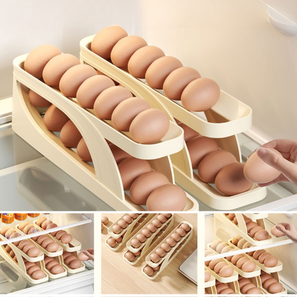 1+1 GRATIS | EggScroller™ - Eierhalter mit automatischer Rollfunktion für Frische