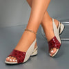 Madeleine – Offen-Zehen-Slingback-Sandalen mit Krokodilprägung für Damen