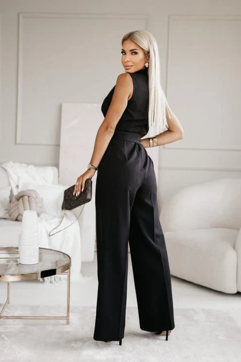 Sophia - Eleganter ärmelloser Jumpsuit mit Gürtel für Frauen
