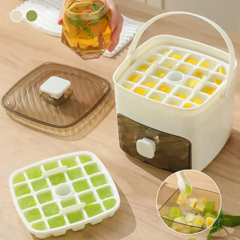 Nie wieder klebrige Eiswürfel – Box mit praktischer Druckfunktion