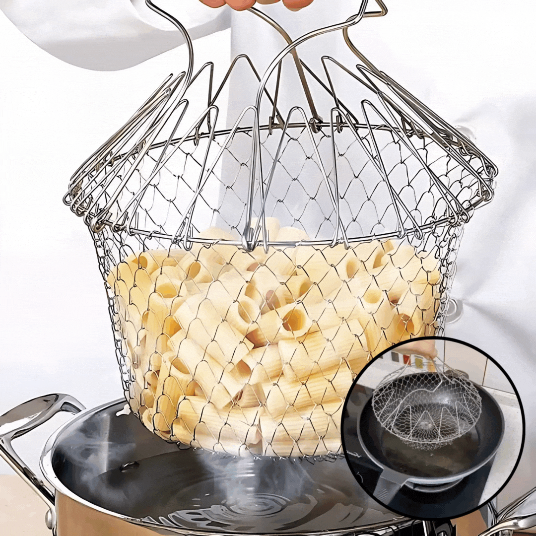 1+1 Gratis | Strainbasket | Ausziehbarer Edelstahl-Siebkorb für Frittieren & Abtropfen