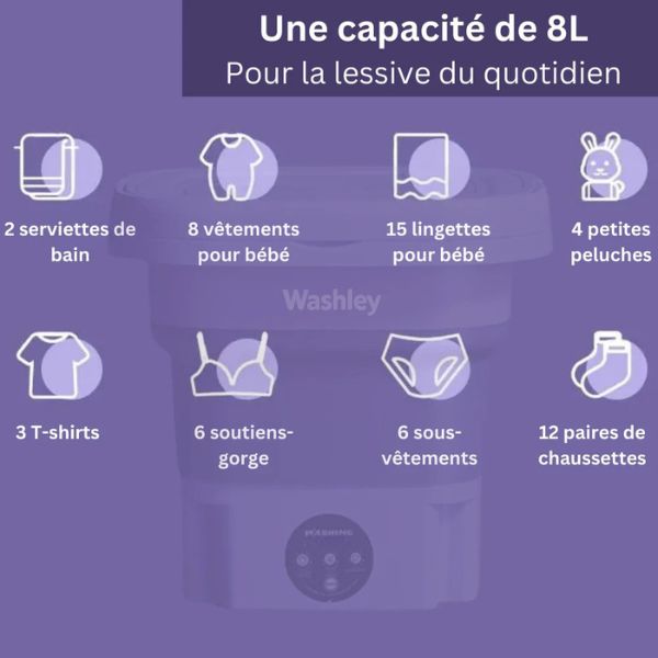 FoldaWash™ – Mini Machine à Laver Pliable et Compacte