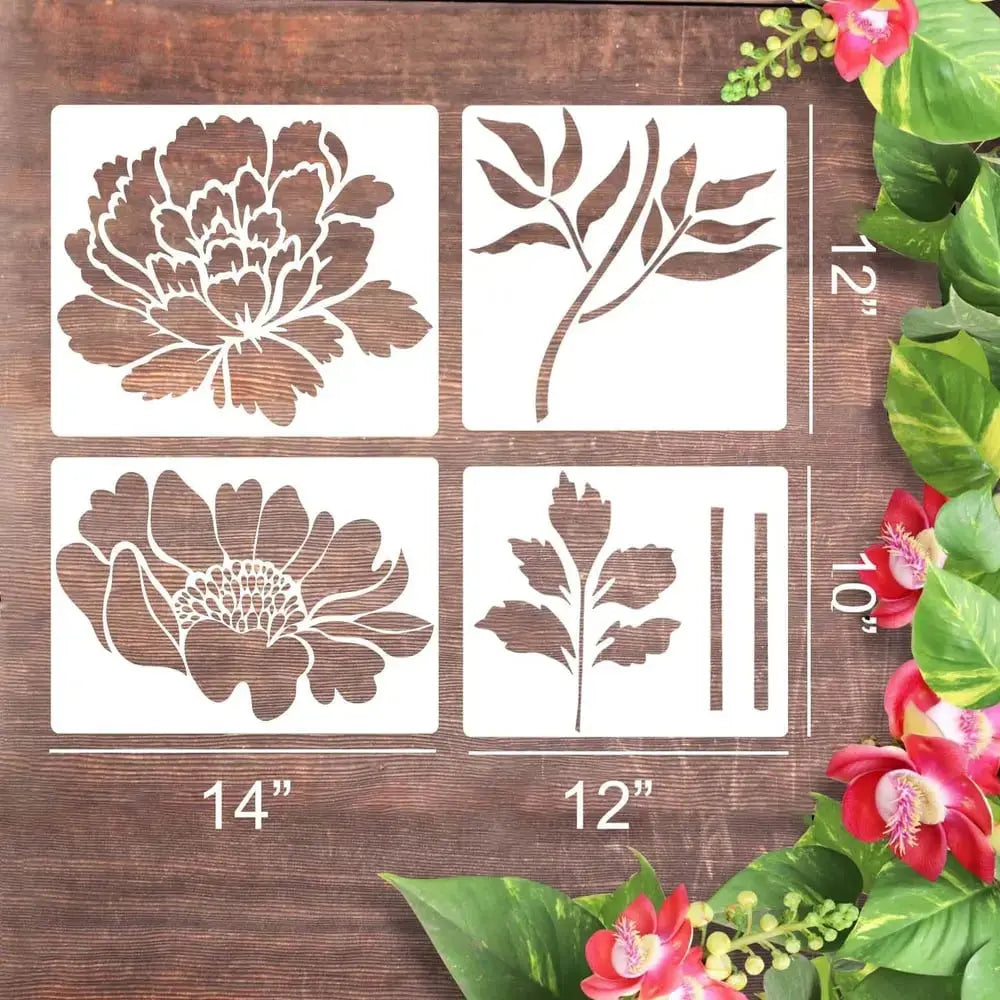 Blumen-Schablonen Set – Wiederverwendbar für Holz, Wände & Zäune