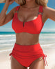 Ioana - Hoog uitgesneden damesbikini met v-detail en brede bandjes