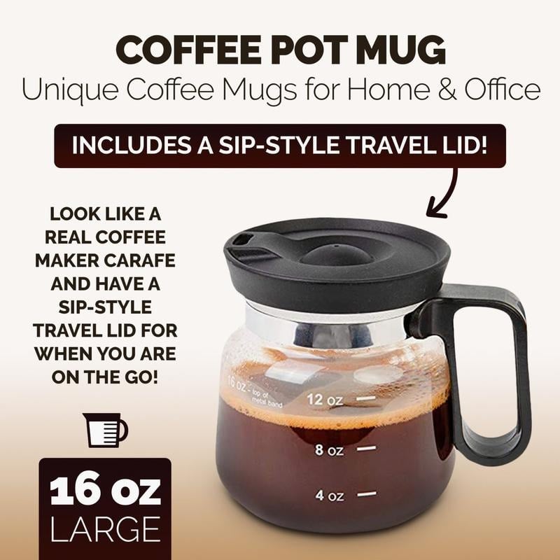 BrewVista™ - Klarer Kaffeekannen-Becher mit Sip-Deckel