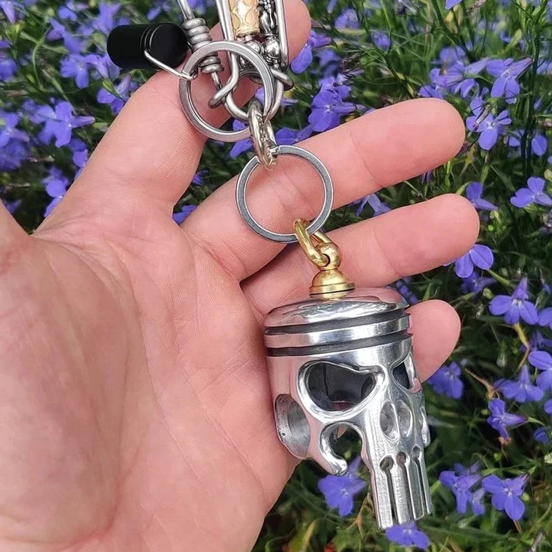 GrimTorque™ - Handgefertigter Skull-Schlüsselanhänger aus Kolben