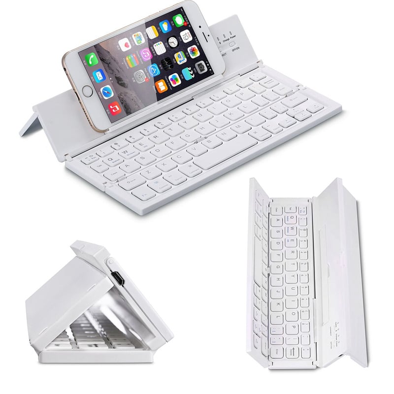 Kabellose, faltbare Bluetooth-Tastatur mit Tri-System – ideal für Smartphones und Tablets