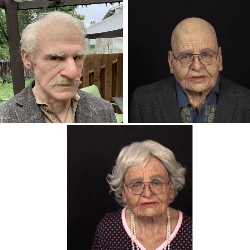 ElderMorph™ - Hyperrealistische Old-Man-Maske mit beweglichem Mund