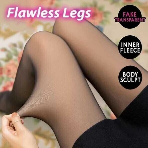 FlawlessFleece™ - Transparente Thermo-Strumpfhose