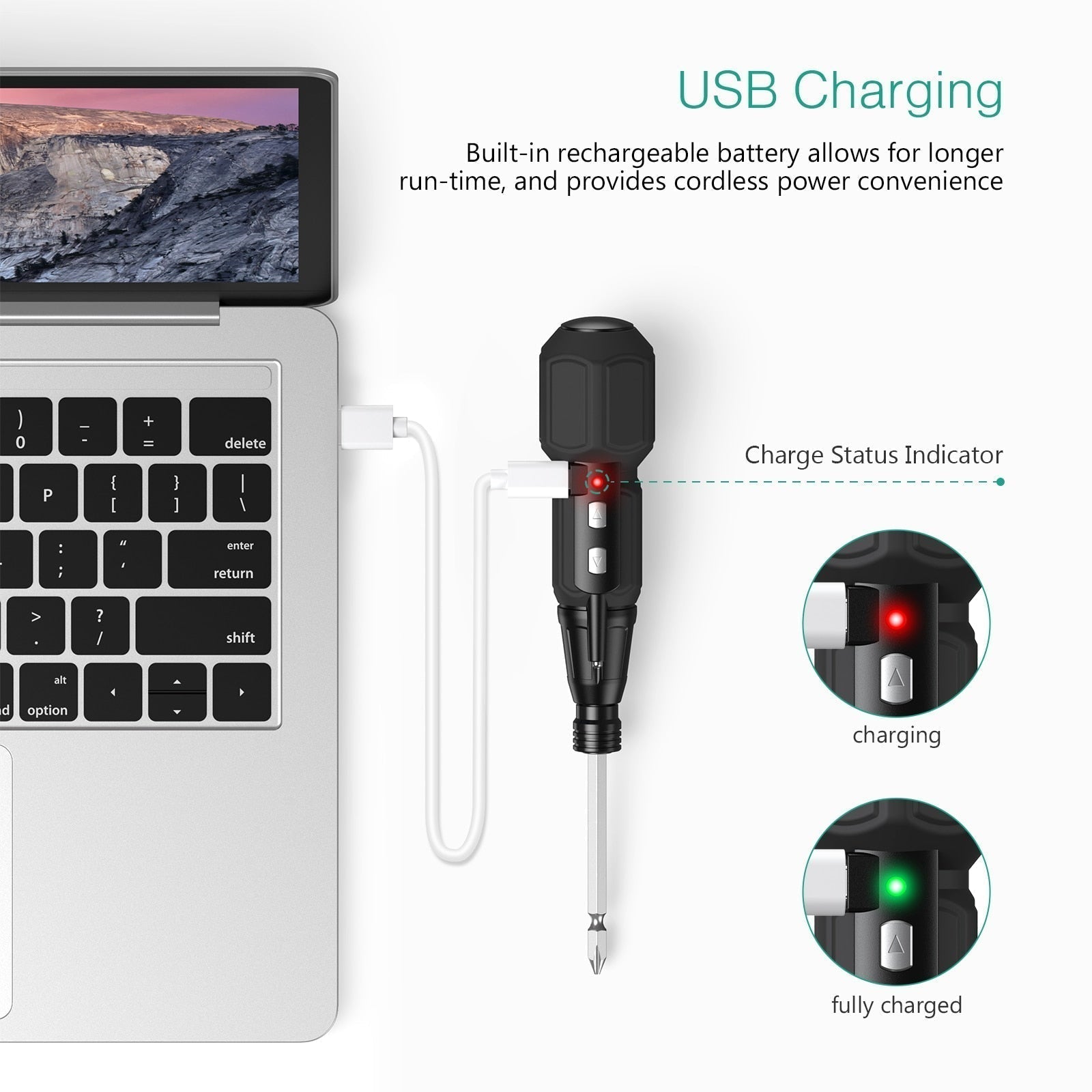 50% Rabatt | Torquix™ | Wiederaufladbares elektrisches Schraubendreherset mit LED-Licht