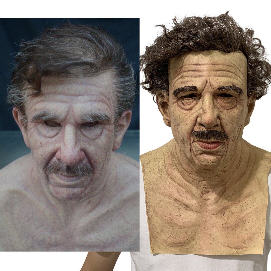 ElderMorph™ - Hyperrealistische Old-Man-Maske mit beweglichem Mund