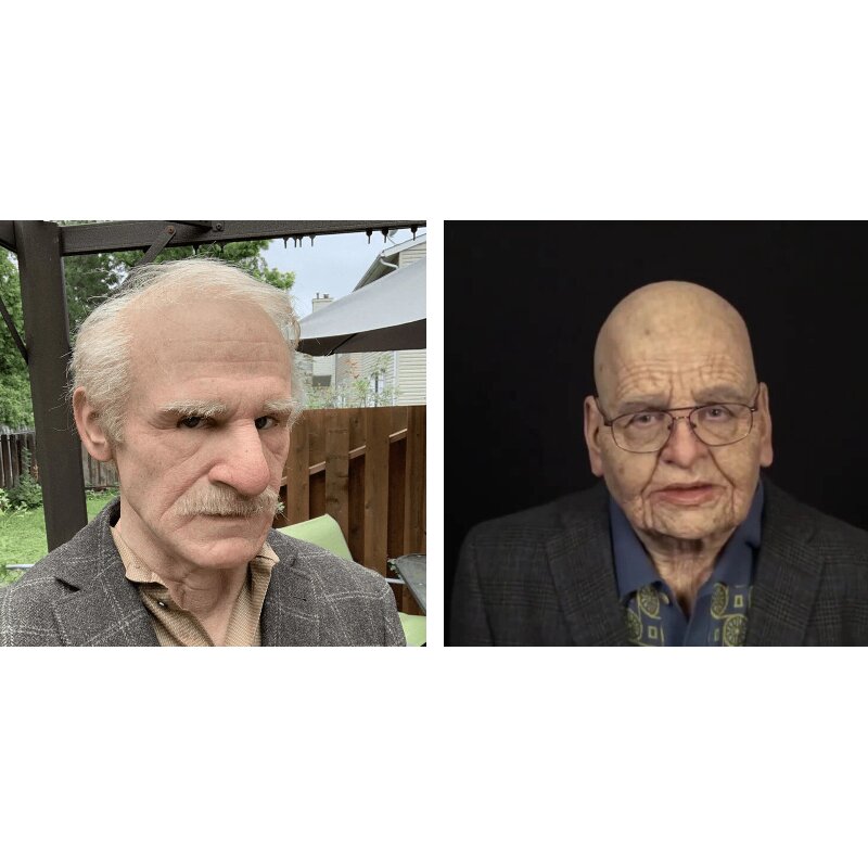 ElderMorph™ - Hyperrealistische Old-Man-Maske mit beweglichem Mund