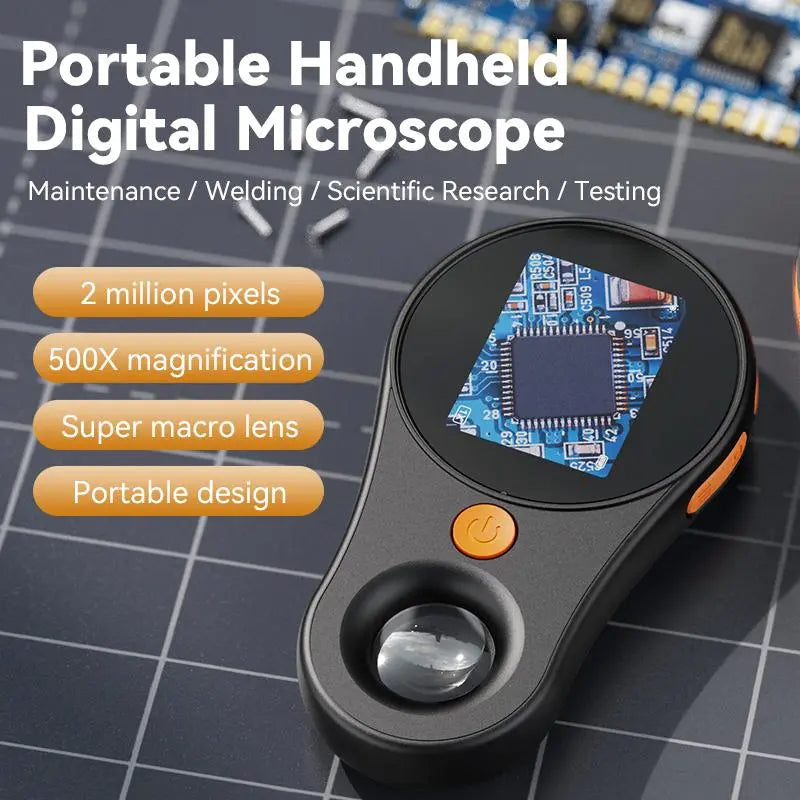 Tragbare digitale Handlupe mit 500-facher Vergrößerung & 2" LCD-Bildschirm